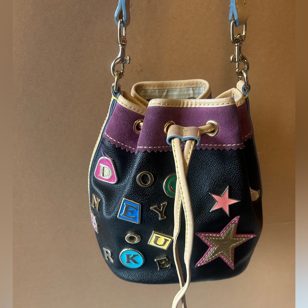 Dooney & Bourke Black Charms Lindsay Lohan Bucket Bag